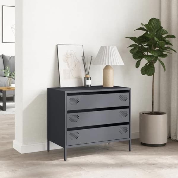 Maison Exclusive - Anthracite buffet 68x39x58,5 cm kylmävalssattua terästä