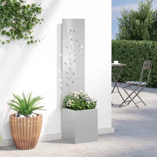 Maison Exclusive - Puutarhan yksityisyysnäyttö Hopea 32 x 32 x 150 cm Silver (rostig effekt förväntad vid