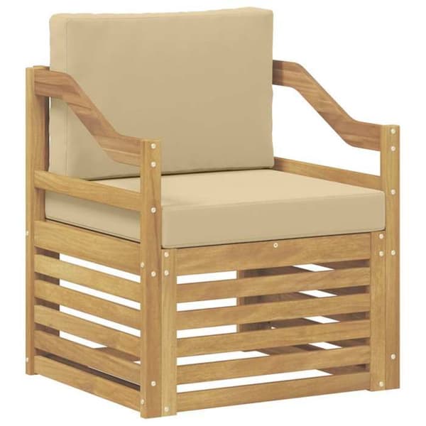 Maison Exclusive - Utomhussoffor i polyester vit och beige vit och brun