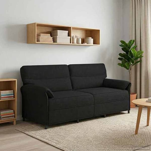 Maison Exclusive - Sofa 3 pladser Sort 198 x 83 x 95 cm Stof