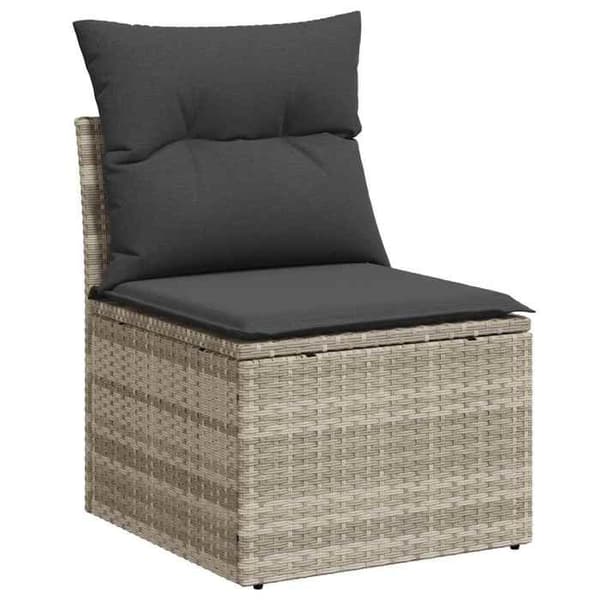 Maison Exclusive - Trädgårdsmöbler 5 delar med ljusgrå kuddar i flätad resin