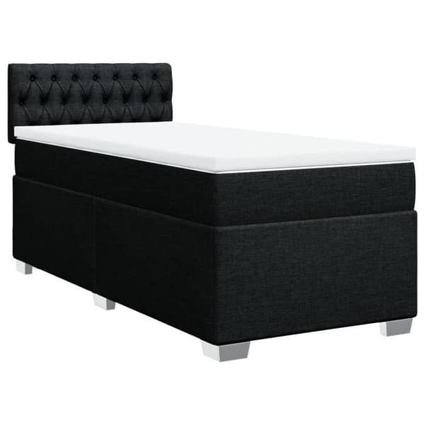 Maison Exclusive - Sengesofa med lamelbund og madras Sort 80x200 cm Stof