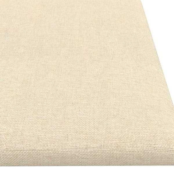 Væghovedgærde - EKSKLUSIV HUS - Rektangulær - 60 x 15 cm - Cremefarvet stof - Ingeniørtræ base Grädde