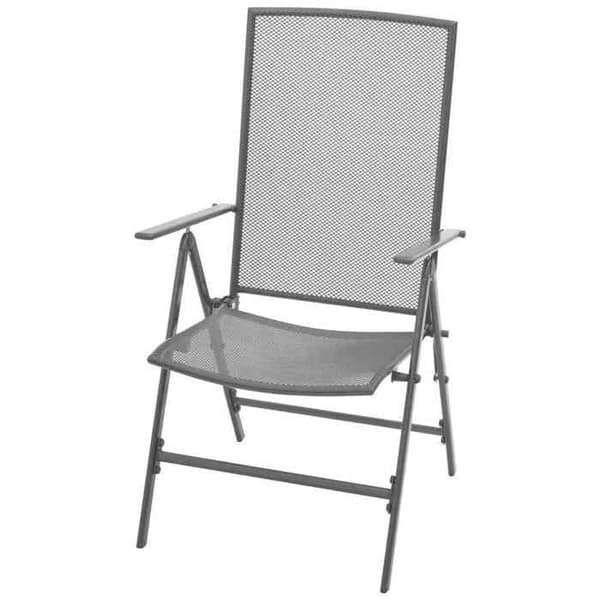 Maison Exclusive - Stabelbare klapstole, sæt af 2, stålgrå