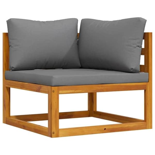 Sofa-sæt - MAISON EXCLUSIVE - 2 stk - Massiv akacietræ - Mørkegrå polstrede puder - Moduler til udendørs brug mörkgrå