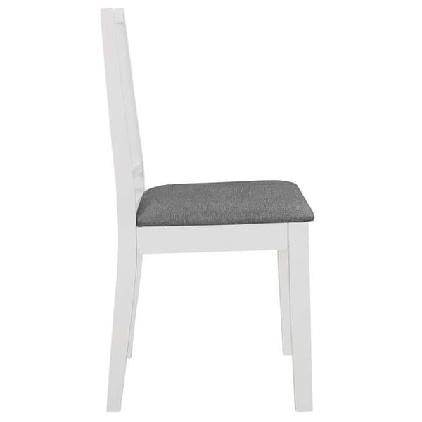 Maison Exclusive - Matstolar med kuddar, set om 2, vit, solid trä vitt och grått