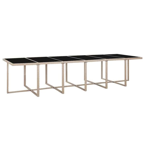 Maison Exclusive - Utomhusmatgrupp med kuddar 17 delar rotting Beige
