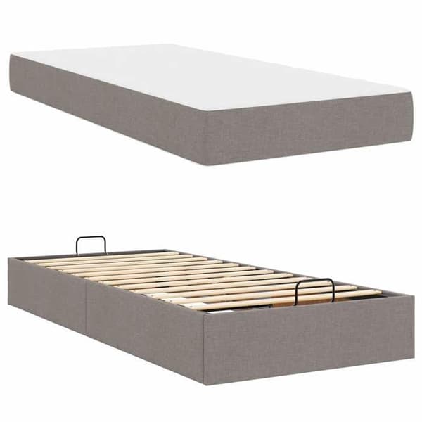 Maison Exclusive - Sängram med madrass 2 delar Taupe tyg