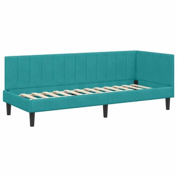 Maison Exclusive - Turquoise hörnsängram 80 cm x 200 cm Sammet
