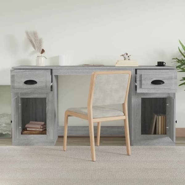 Maison Exclusive - Kontor med sonoma grå ingenjörsträds skåp sonoma grå