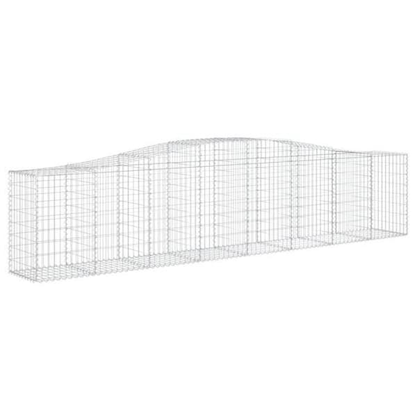 Maison Exclusive - Bågformade gabionkorgar 6 st 400x50x80/100 cm Galvaniserat stål silver-