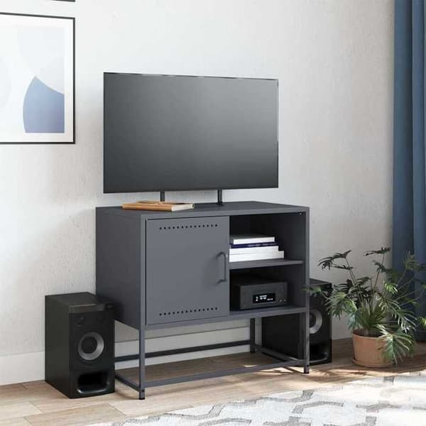 Maison Exclusive - TV-møbel antracit 68x39x60,5 cm stål