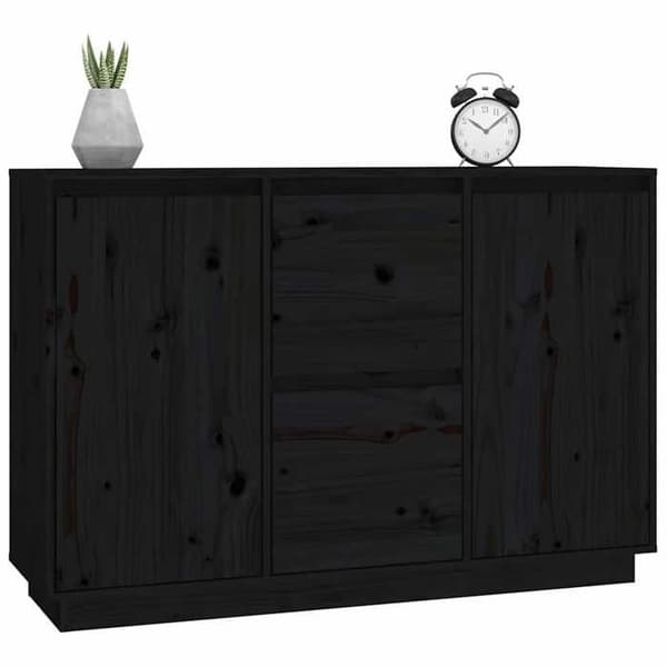 Maison Exclusive - Buffet Musta 111x34x75 cm Massiivipuu
