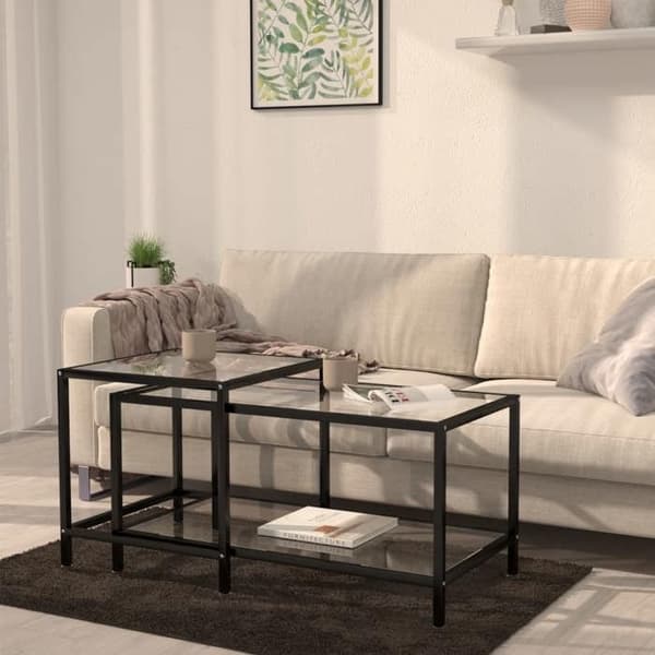 Maison Exclusive - 2 stk. Teborde i hærdet glas, gennemsigtig