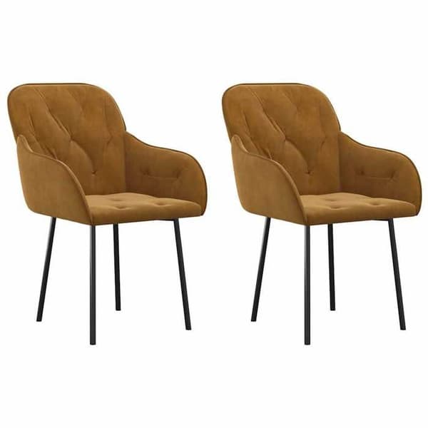 Maison Exclusive - Ruokatuolit 2 kpl Ruskea Sametti