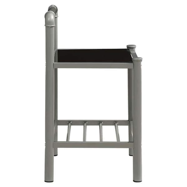 Maison Exclusive - Natborde 2 stk Grå og sort Metal og glas