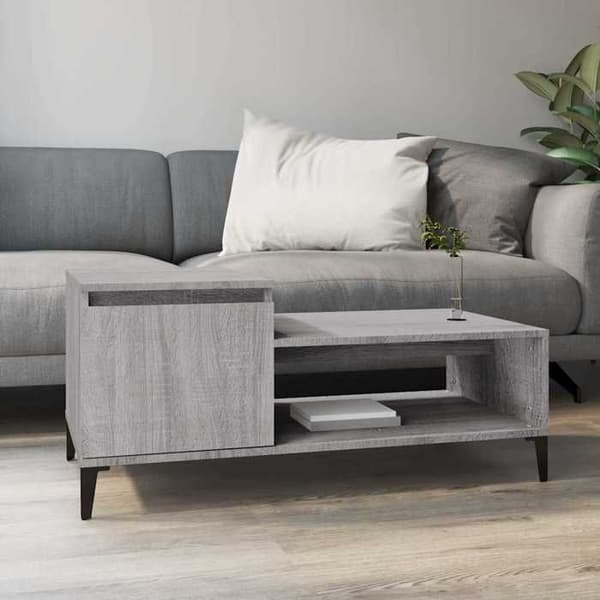 Maison Exclusive - Sonoma grå sofabord 100x50x45 cm Ingeniørtræ Sonoma grå