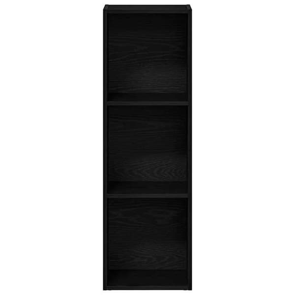 Maison Exclusive - Bibliotek i sort egetræ 36 x 30 x 114 cm ingeniørtræ
