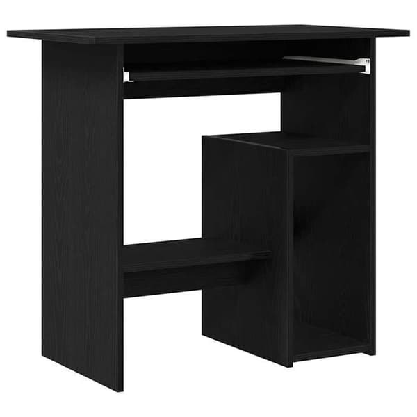 Maison Exclusive - Kontor i sort egetræ 80x45x74 cm ingeniørtræ svart ek