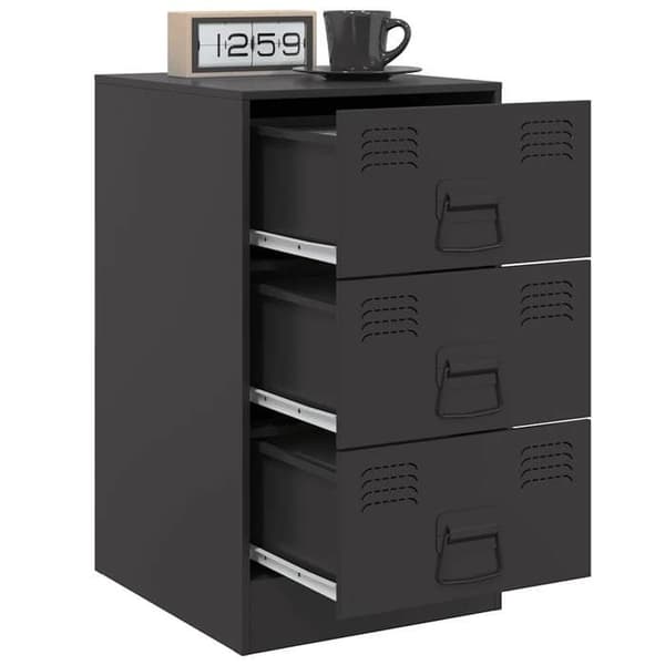 Maison Exclusive - Sängbord 2 st svart 34,5x39x62 cm stål