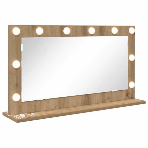 "Fornyelsesspejl - EKSKLUSIVT HUS - 80x45 cm - Indbygget LED - USB 5V - Rektangulær eg" Ek