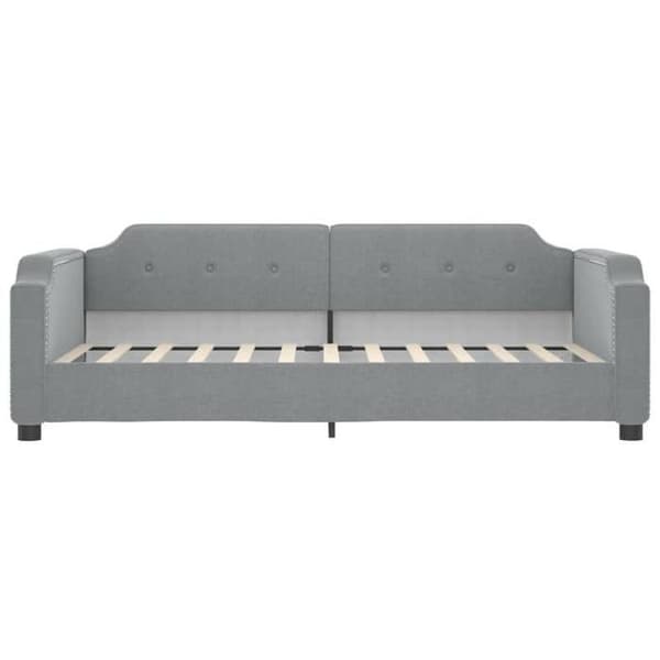 Maison Exclusive - Sengebænk med udtræk og lysegrå skuffer 90x190 cm stof