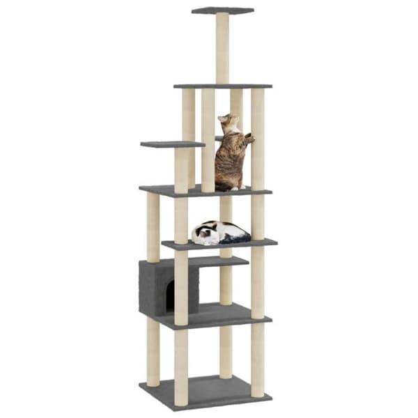 Maison Exclusive - Kattträd med sisal klöstrumpor Mörkgrå 183 cm mörkgrå