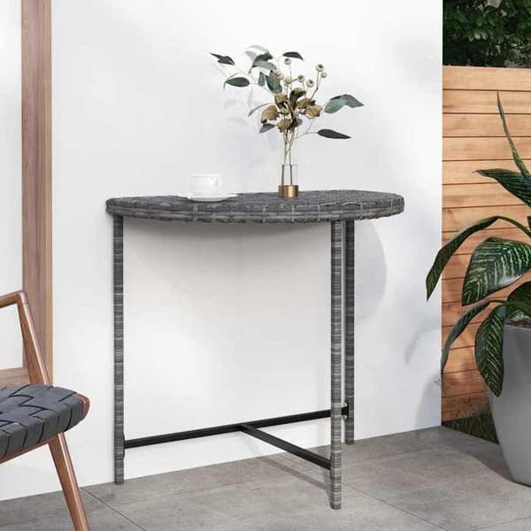 Maison Exclusive - Harmaa puutarhapöytä 80x50x75 cm punottua hartsia Grå