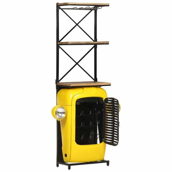 Maison Exclusive - Vinlager Traktor Gul 49x31x172 cm Solid Mangoträ