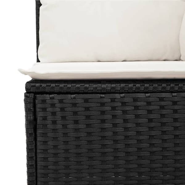 Maison Exclusive - Trädgårdsmöbler 6 delar med svarta kuddar i flätad resin