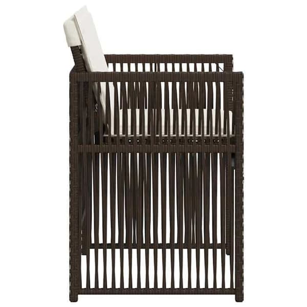 Maison Exclusive - Trädgårdsstolar med kuddar, set om 4, brun flätad resin brun