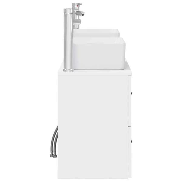 Badrumsmöbel - EXKLUSIV HEM - Set 3 delar - Vit - Väggmonterad - 136x35x80 cm Vit
