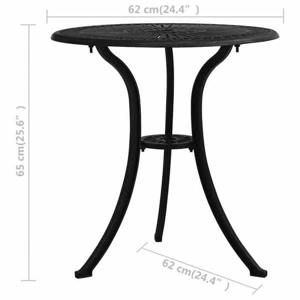 Maison Exclusive - Musta puutarhapöytä 62x62x65 cm valukaluste Svart