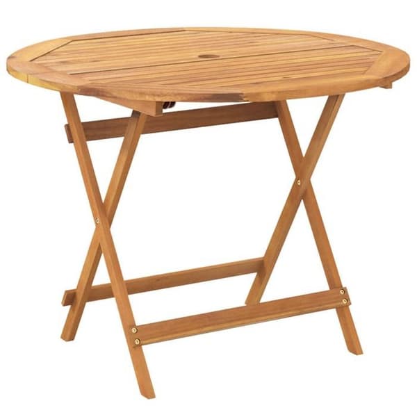 Sæt med bord og stole - EKSKLUSIV HUS - 5 dele - Beige - Polypropylen & akacie - Sammenklappelig beige