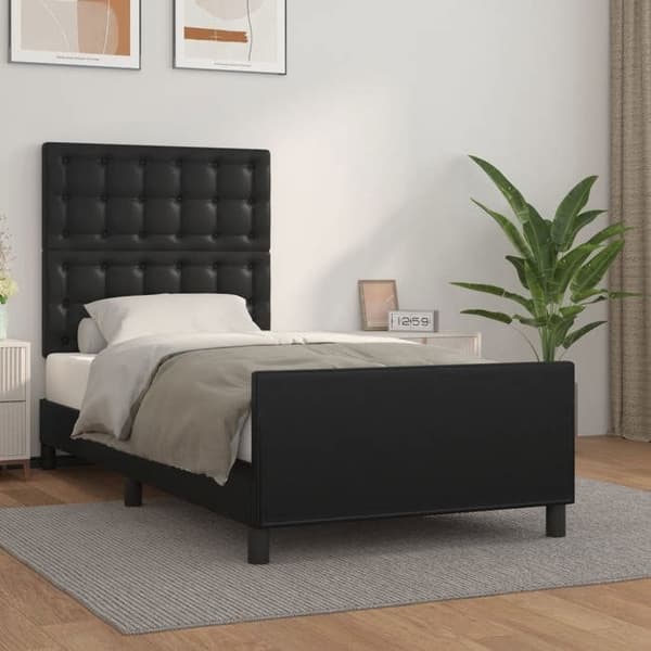 Maison Exclusive - Sengestel uden madras sort 90x190 cm kunstlæder Svart