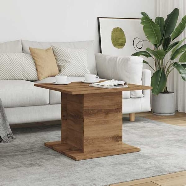 Maison Exclusive - Håndlavet egetræsbord 55,5x55,5x40 cm ingeniørtræ Ek