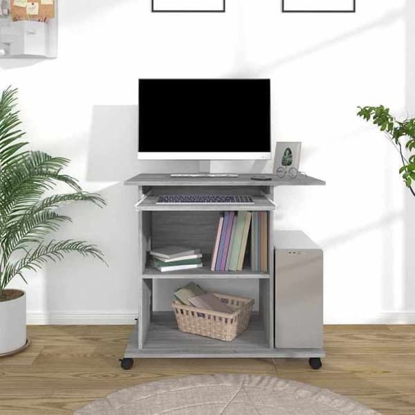 Maison Exclusive - Sonoma grå computerbord 80x50x75 cm Ingeniørtræ Sonoma grå