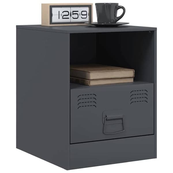 Maison Exclusive - Sängbord 2 st antracit 34,5x39x44 cm stål