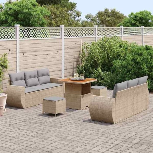 Lounge-soffor - MAISON EXCLUSIVE - 9-delars set - 6 platser - Beige - Justerbart bord Ej specificerat