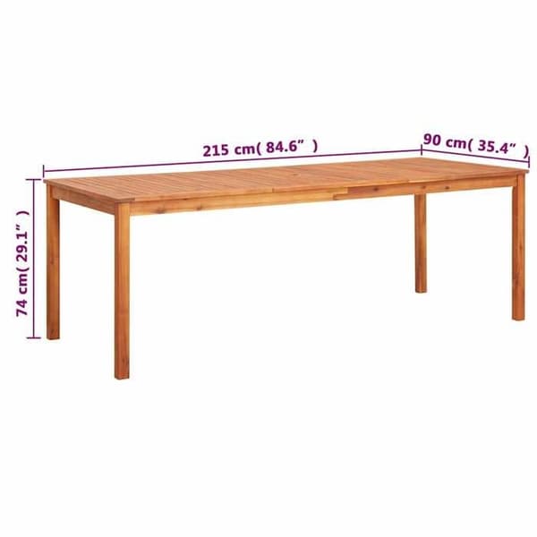 Havemøbel - EKSKLUSIV HUS - 215x90x74 cm - Massiv akacie - Rektangulær - Nem at samle