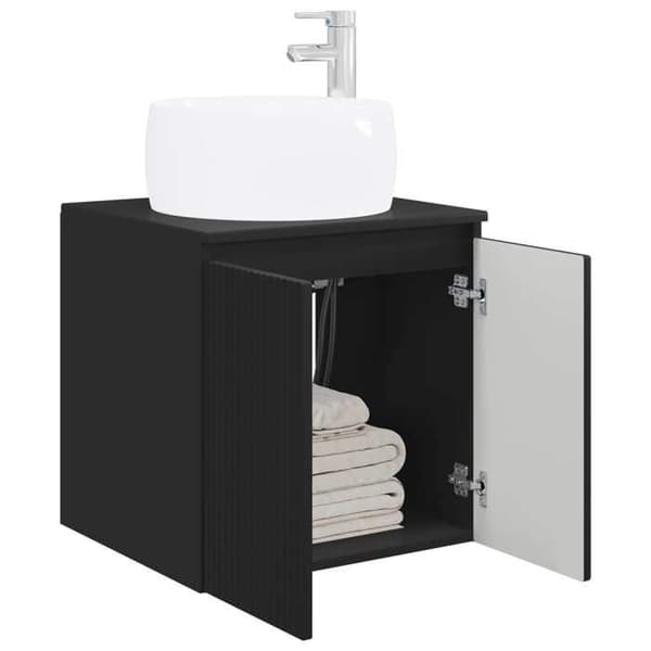 Eksklusiv hus - Vægmonteret håndvask vanity Sort 49,5 x 44,5 x 66 cm