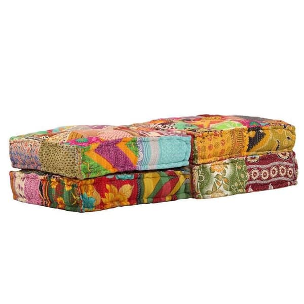Maison Exclusive - Modulerbar pouf til 2 personer Patchwork Stof Flerfärgad