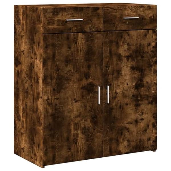 Maison Exclusive - Buffé ek rökig 80x42,5x93 cm ingenjörsträ