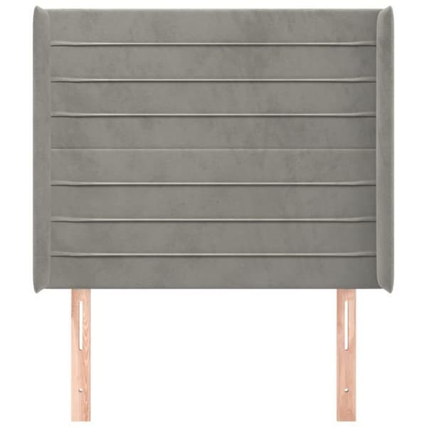 Maison Exclusive - Pääty, jossa korvat, Vaaleanharmaa 83x16x118/128 cm Sametti Ljusgrått