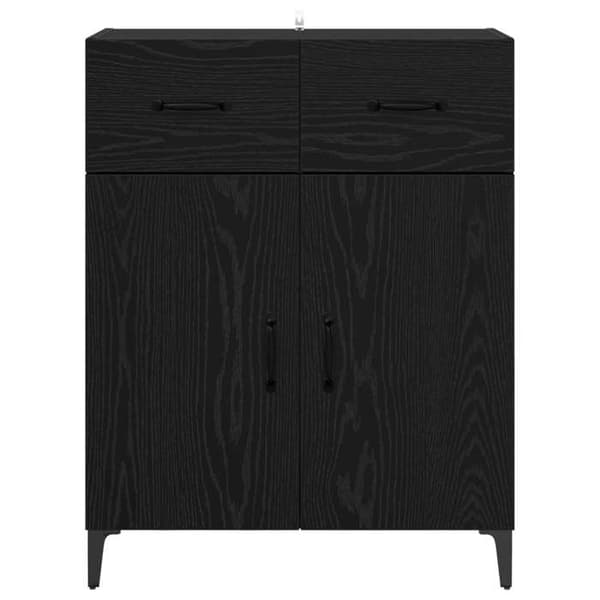 Maison Exclusive - Buffet Sort egetræ 69,5 x 34 x 90 cm Ingeniørtræ svart ek