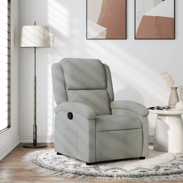 Maison Exclusive - Lænestol i lys grå velour