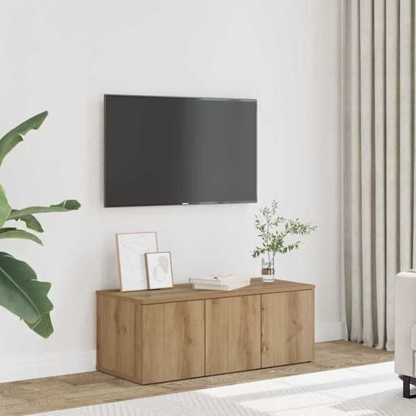Maison Exclusive - Håndlavet TV-møbel i egetræ 80x34x30 cm i ingeniørtræ