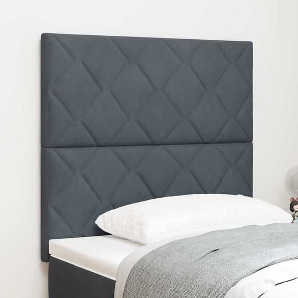 Maison Exclusive - LED Hovedgærde Mørkegrå 100 cm Velour Mörkgrå