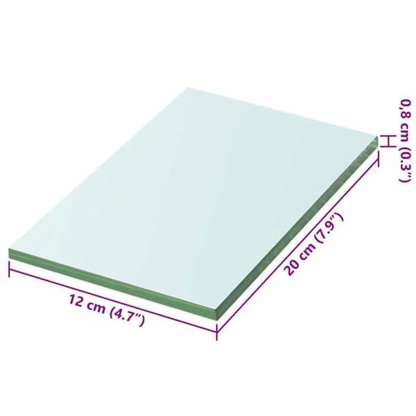 Maison Exclusive - Hyllypaneelit 2 kpl Kirkas lasi 20 x 12 cm Transparent