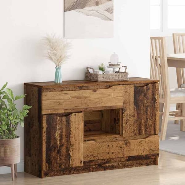 Buffet - EKSKLUSIVT HUS - 100 x 30 x 65,6 cm - Ingeniørtræ - Moderne design - Døre og skuffer